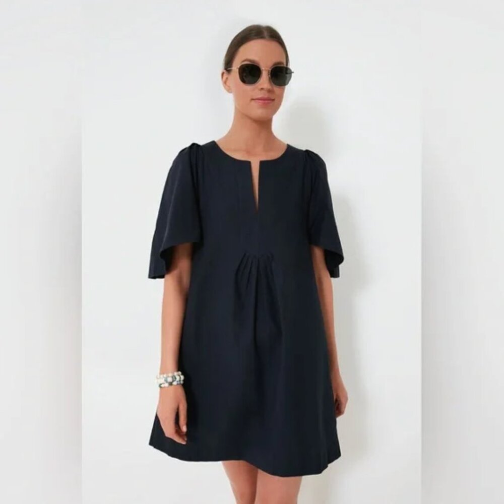 Tuckernuck Pomander Place Black Finley Flutter Sleeve Dress Size L